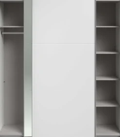 Kleiderschrank Swings - 178x59x203cm - mit Spiegel - 2 Türen - weiß