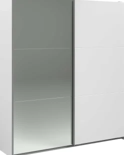 Kleiderschrank Swings - 178x59x203cm - mit Spiegel - 2 Türen - weiß