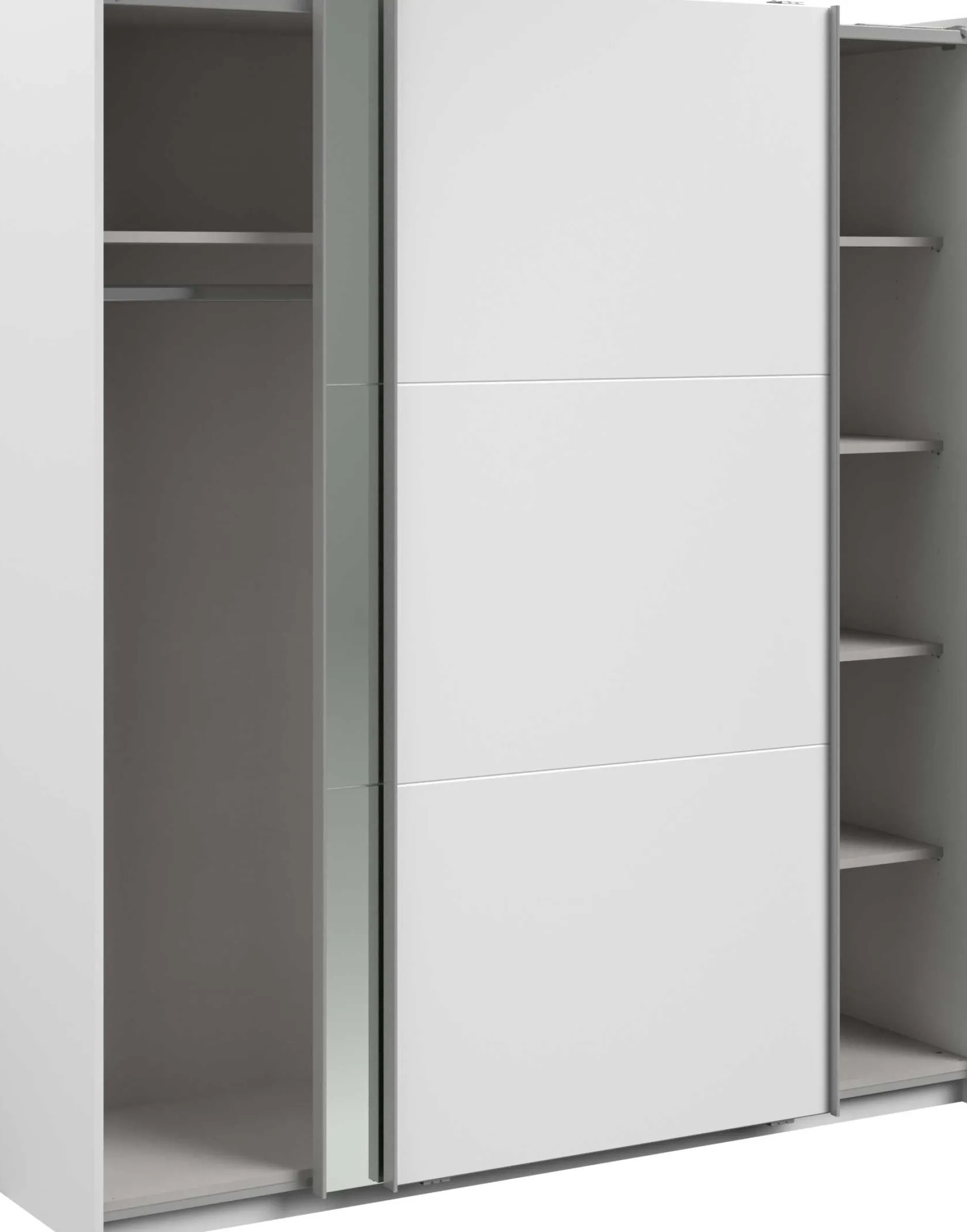 Kleiderschrank Swings - 178x59x203cm - mit Spiegel - 2 Türen - weiß