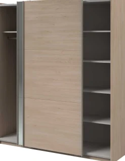 Kleiderschrank Swings - 178x59x203cm - mit Spiegel - 2 Türen - Eichendekor