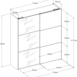 Kleiderschrank Swings - 178x59x203cm - mit Spiegel - 2 Türen - Eichendekor