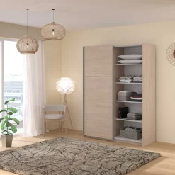 Kleiderschrank Swings - 148x59x203cm - mit Spiegel - 2 Türen - Eichendekor