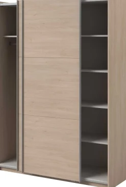 Kleiderschrank Swings - 148x59x203cm - mit Spiegel - 2 Türen - Eichendekor