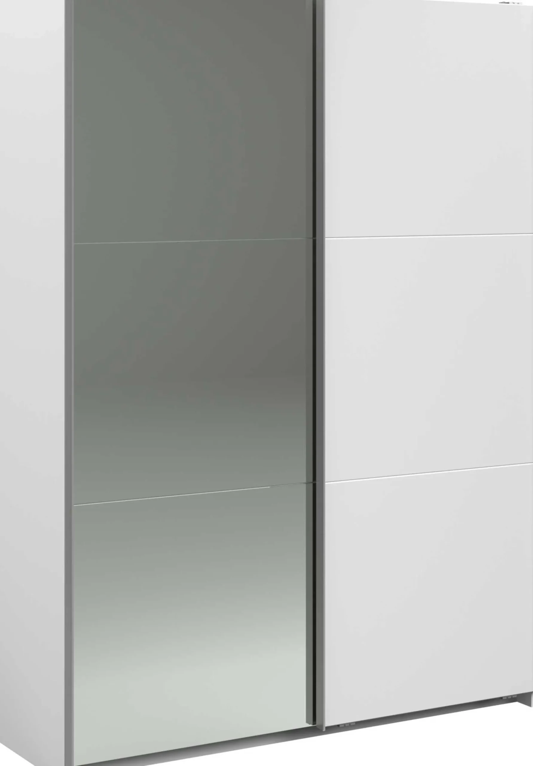 Kleiderschrank Swings - 148x59x203cm - mit Spiegel - 2 Türen - weiß
