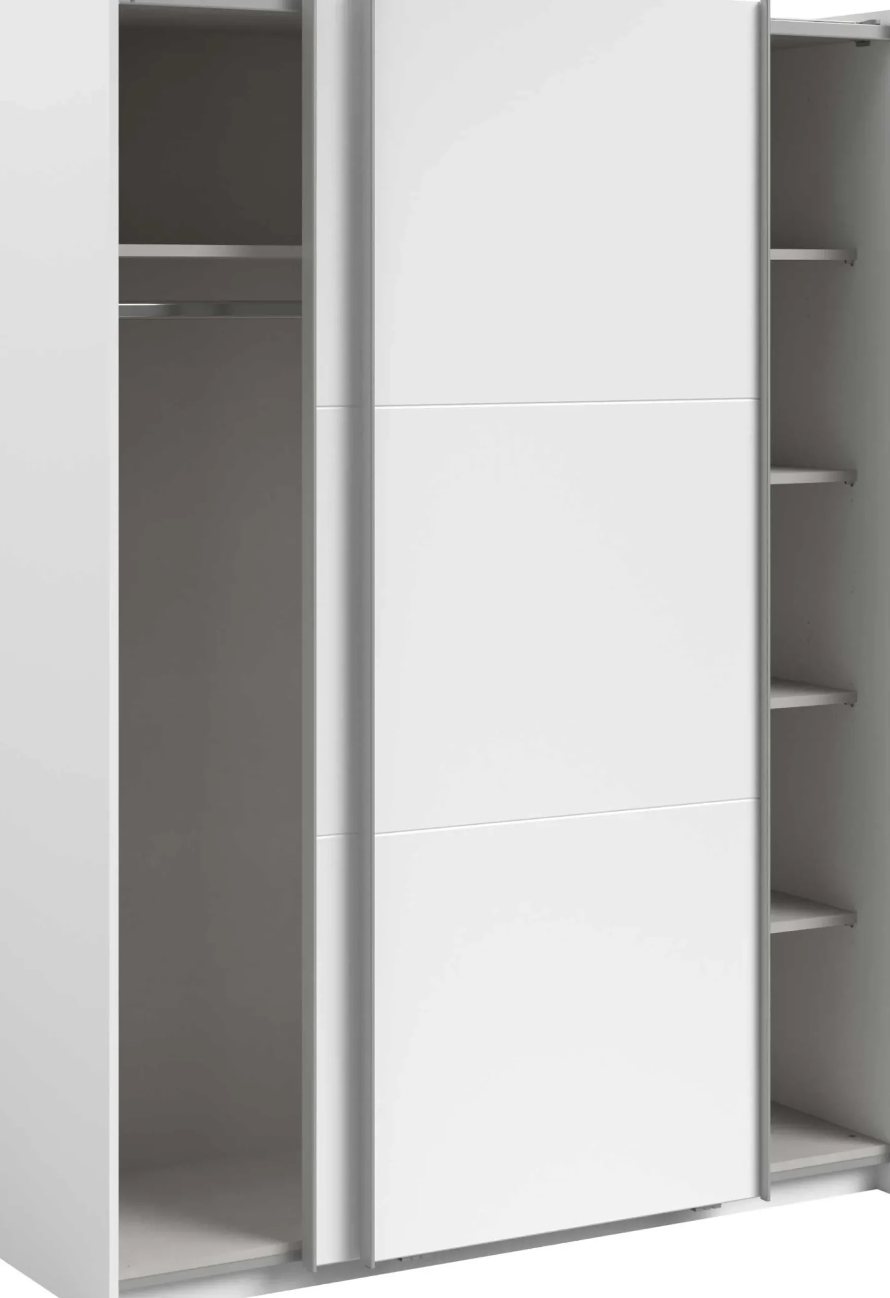 Kleiderschrank Swings - 148x59x203cm - mit Spiegel - 2 Türen - weiß