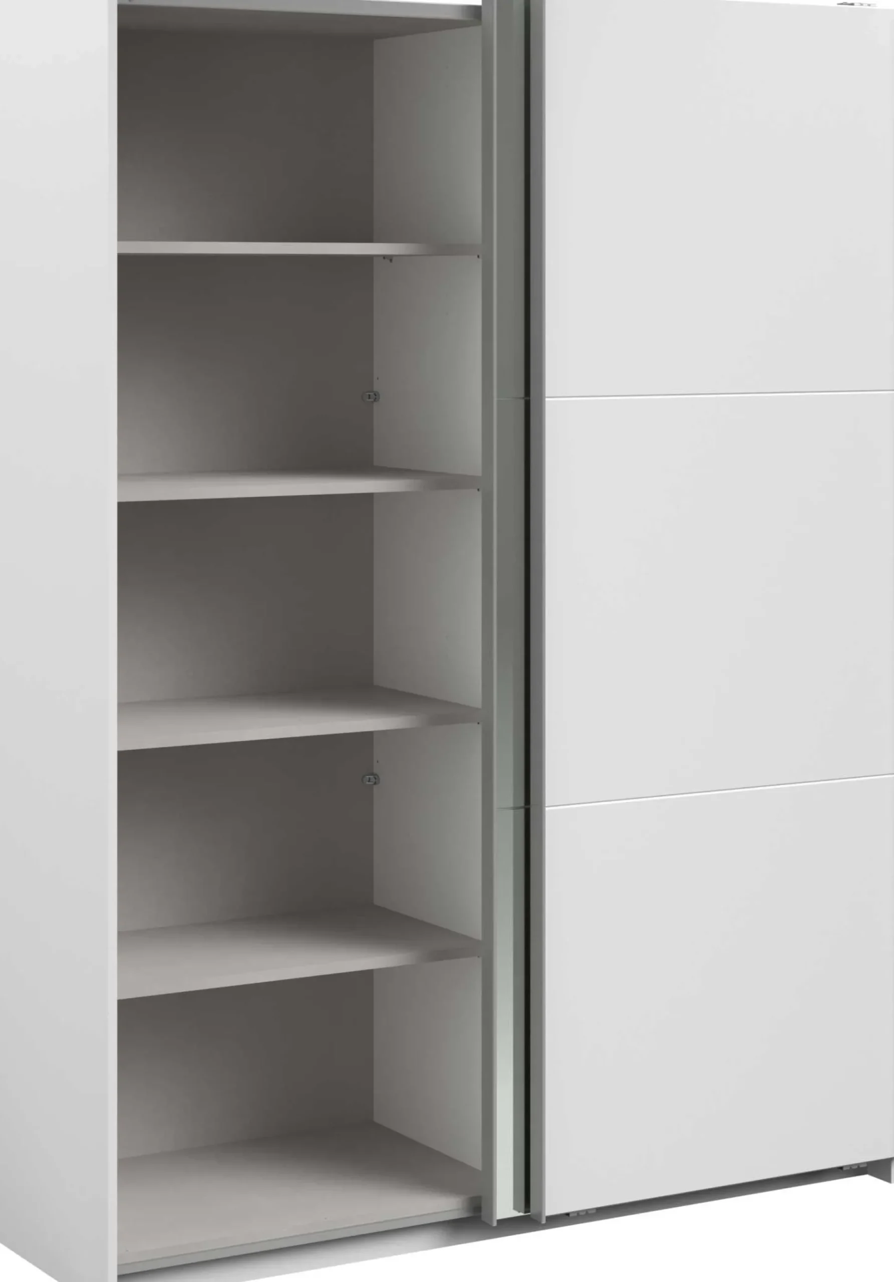 Kleiderschrank Swings - 148x59x203cm - mit Spiegel - 2 Türen - weiß
