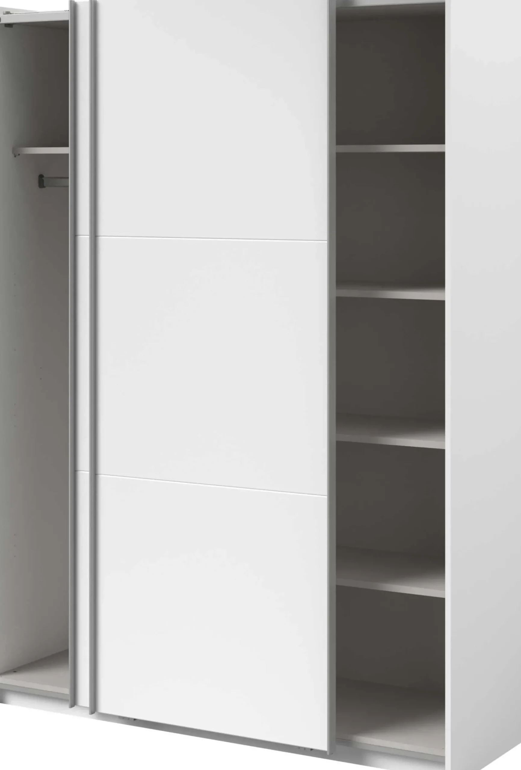 Kleiderschrank Swings - 148x59x203cm - mit Spiegel - 2 Türen - weiß