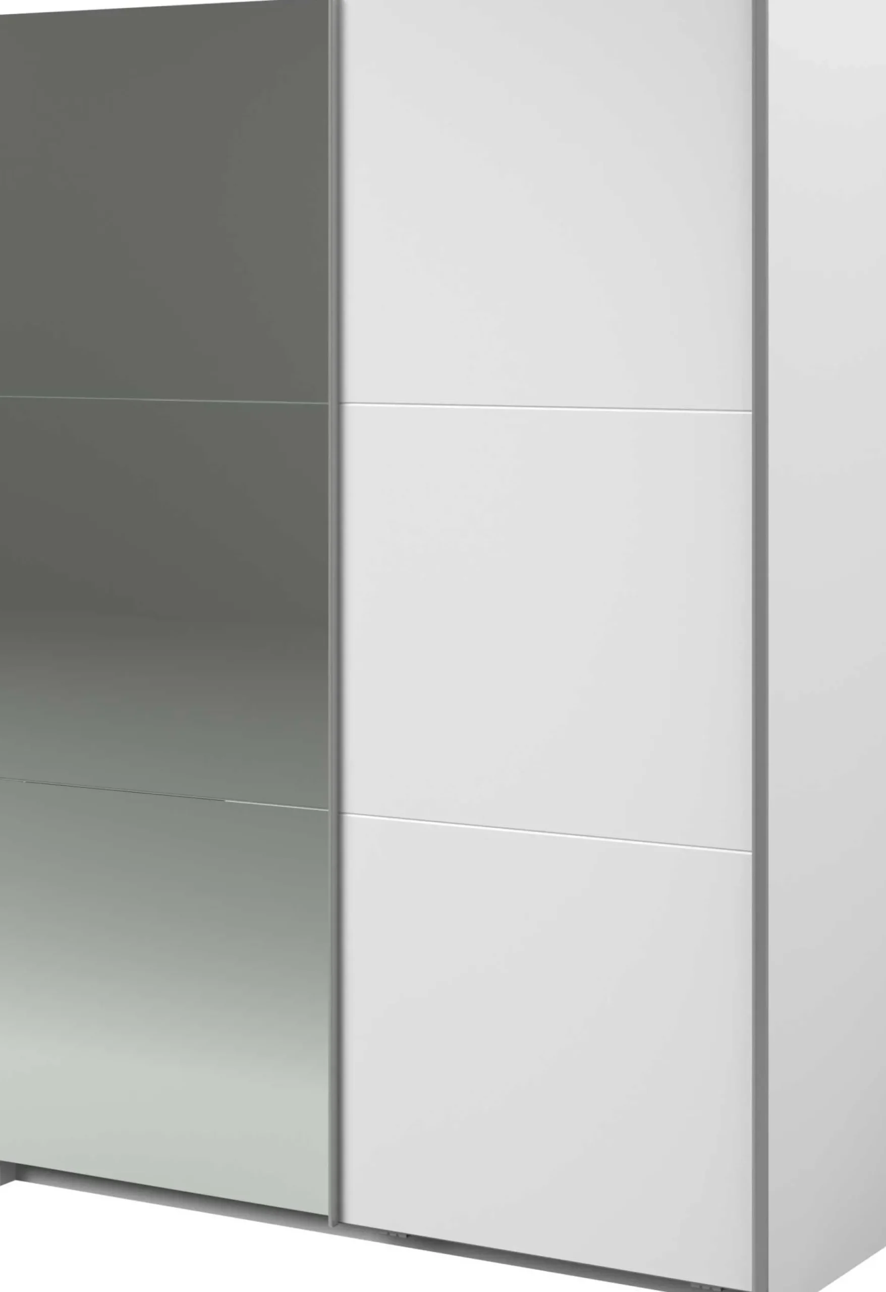 Kleiderschrank Swings - 148x59x203cm - mit Spiegel - 2 Türen - weiß