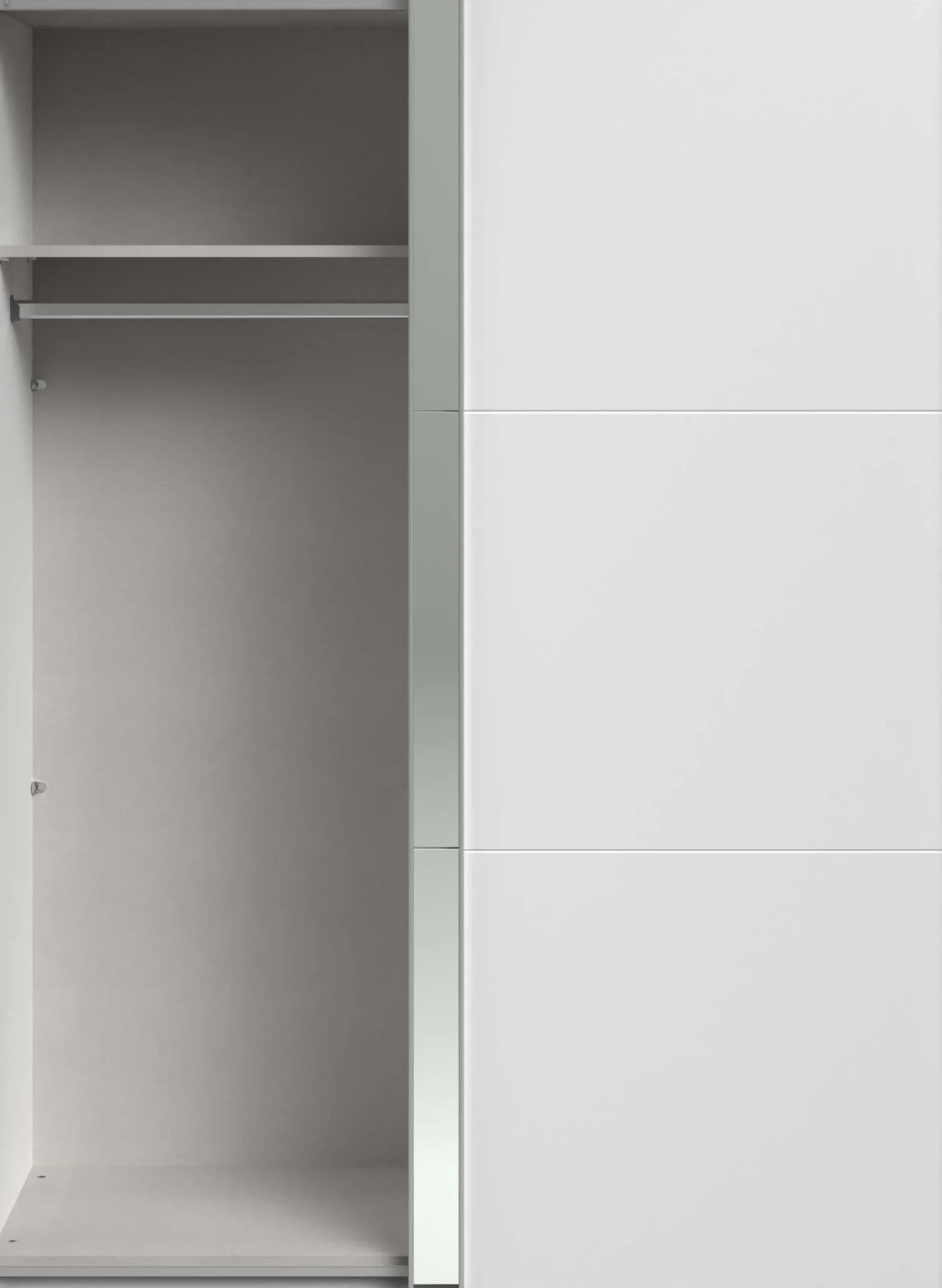 Kleiderschrank Swings - 148x59x203cm - mit Spiegel - 2 Türen - weiß