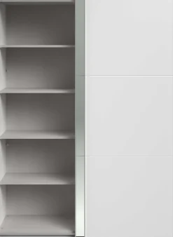Kleiderschrank Swings - 148x59x203cm - mit Spiegel - 2 Türen - weiß