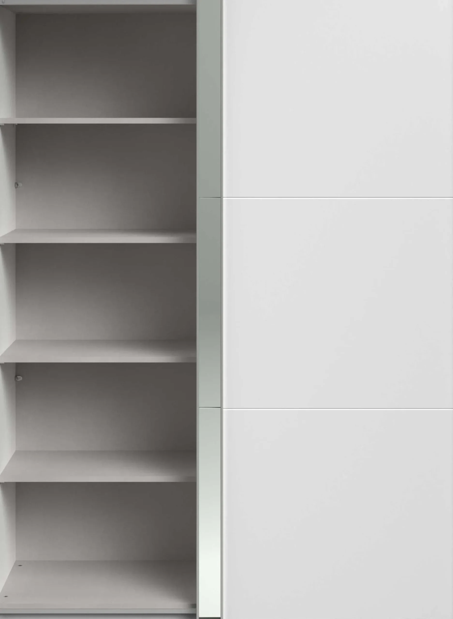 Kleiderschrank Swings - 148x59x203cm - mit Spiegel - 2 Türen - weiß