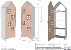 Kleiderschrank 2-teilig Casami Bruges - 115x37x172 cm - rosa/grün