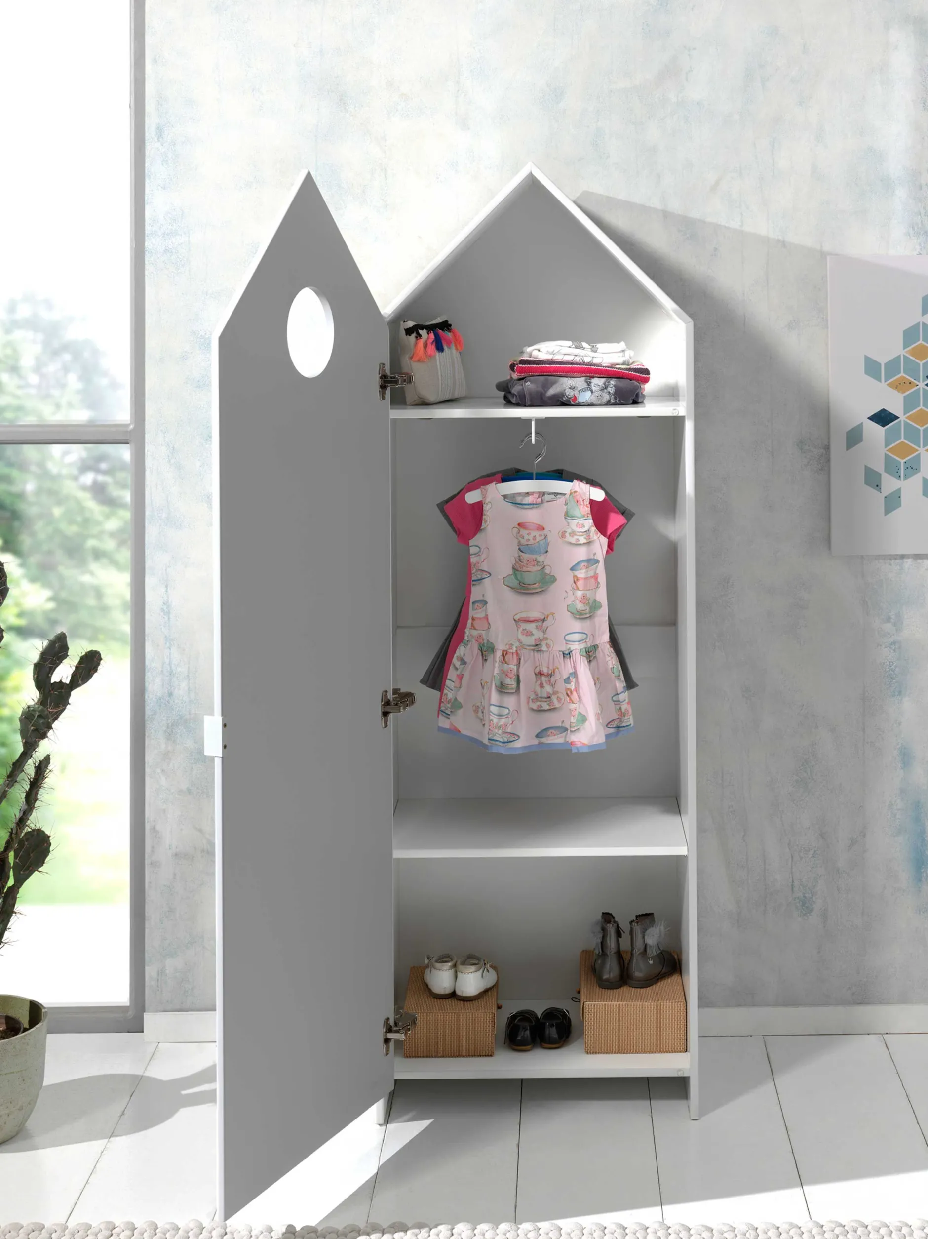 Kleiderschrank 2-teilig Casami - 115x37x172 cm - Weiß