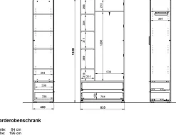 Kleiderschrank Tille 84cm mit 2 Türen und 2 Schubladen - weiß/Eiche