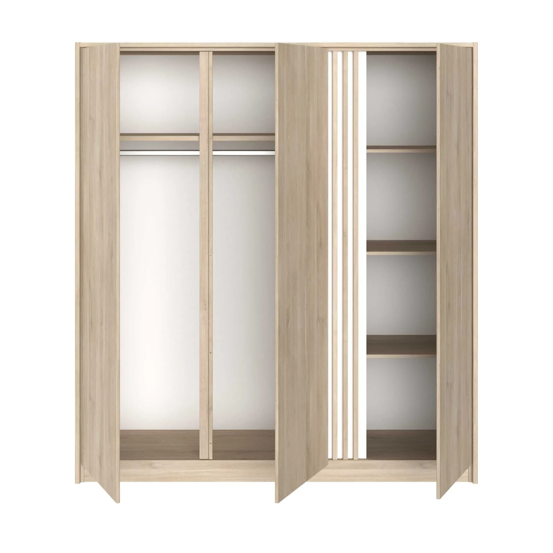 Kleiderschrank Tokio 185cm-Eiche Dekor/weiß