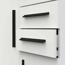 Kleiderschrank Versatil - 90x50x188cm - 3 Türen und 2 Schubladen - weiß