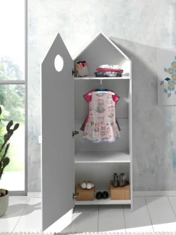 2 Kleiderschränke Bücherregal Casami - weiß/rosa