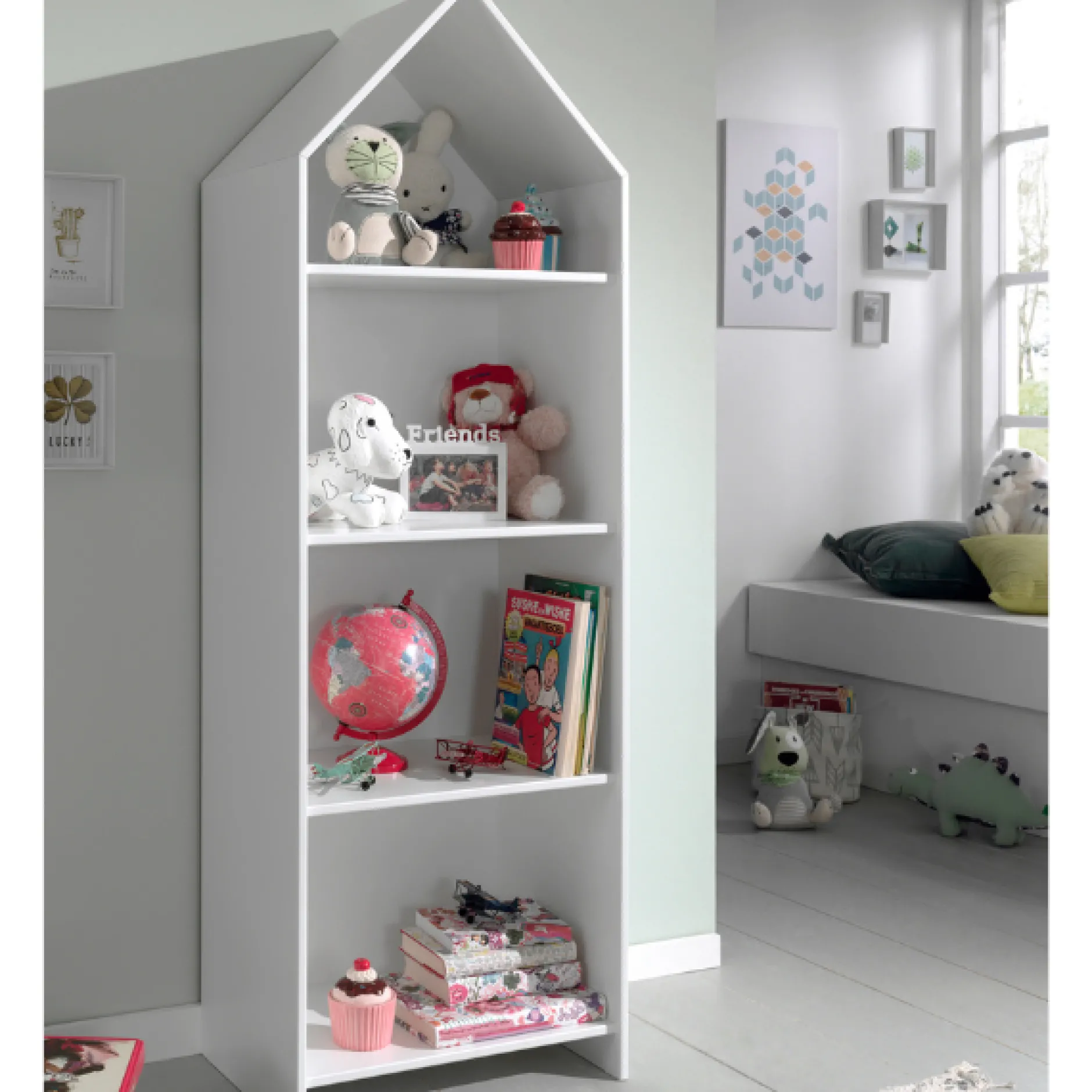 2 Kleiderschränke Bücherregal Casami - mintgrün/weiß/rosa