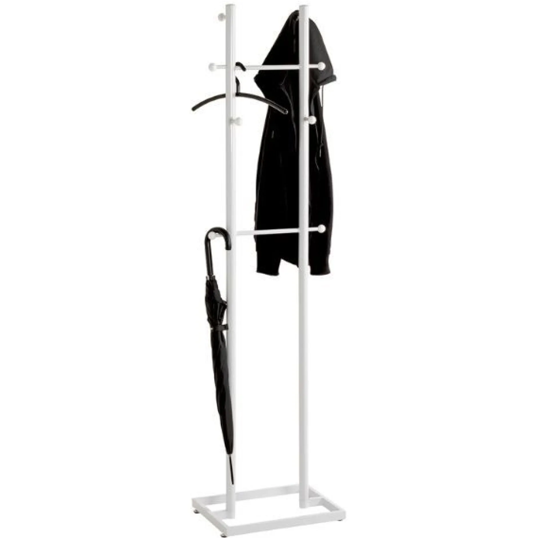 Kleiderständer mit 8 Haken - Weiß