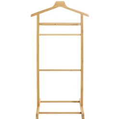 Kleiderständer mit Hosenbügel | Bambusdesign | 10 kg Belastbarkeit