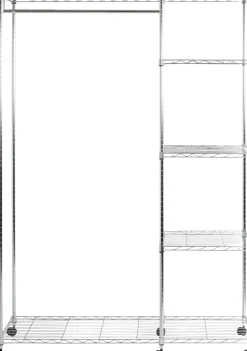 Kleiderwagen | 123 x 45 x 181 cm | Verchromter Stahl | Farbe Silber