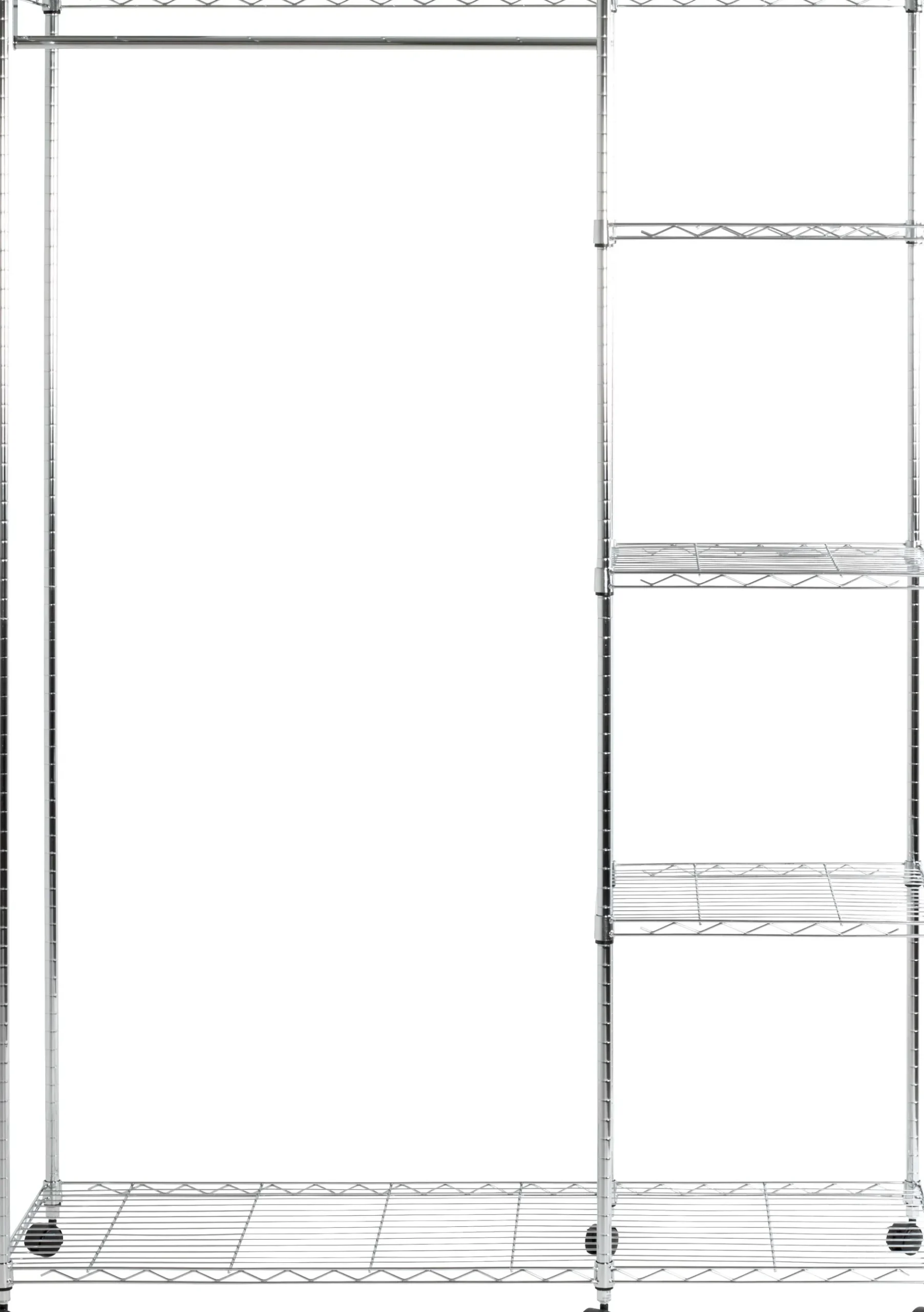 Kleiderwagen | 123 x 45 x 181 cm | Verchromter Stahl | Farbe Silber
