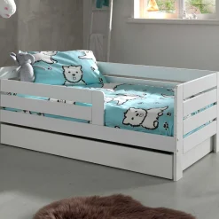Kleinkindbett Anastasia mit Bettkasten 70 x 140cm Kiefer - weiß