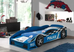 Kleinkindbett Polizeiauto 70x140cm - mit Staufach