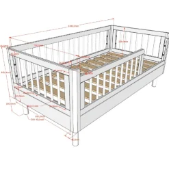 Kleinkindzimmer Forrest: Kleinkindbett 70x140cm, Kommode, Kleiderschrank - Weißbuche