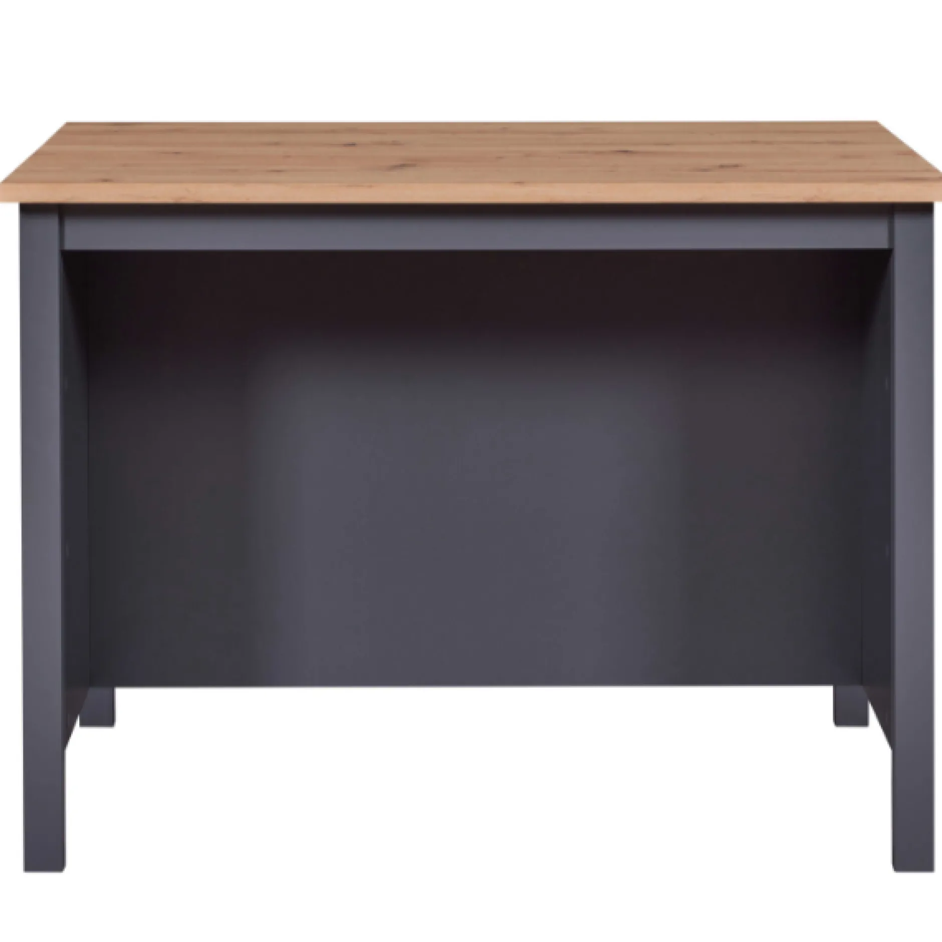 Kochinsel Nellina | Arbeitsplatte aus Eichenholz | 124 x 75 x 91,5 cm | Farbe: Anthrazit