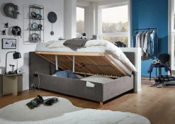 Kofferbett Cool | Mit Rückenlehne | 90 x 200 cm | Anthrazit Design