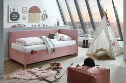 Kofferbett Cool | Mit Rückenlehne | 120 x 200 cm | Rosa Design