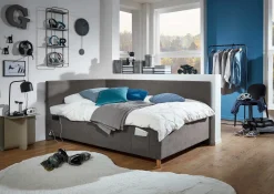 Kofferbett Cool | Mit Rückenlehne | 140 x 200 cm | Anthrazit Design