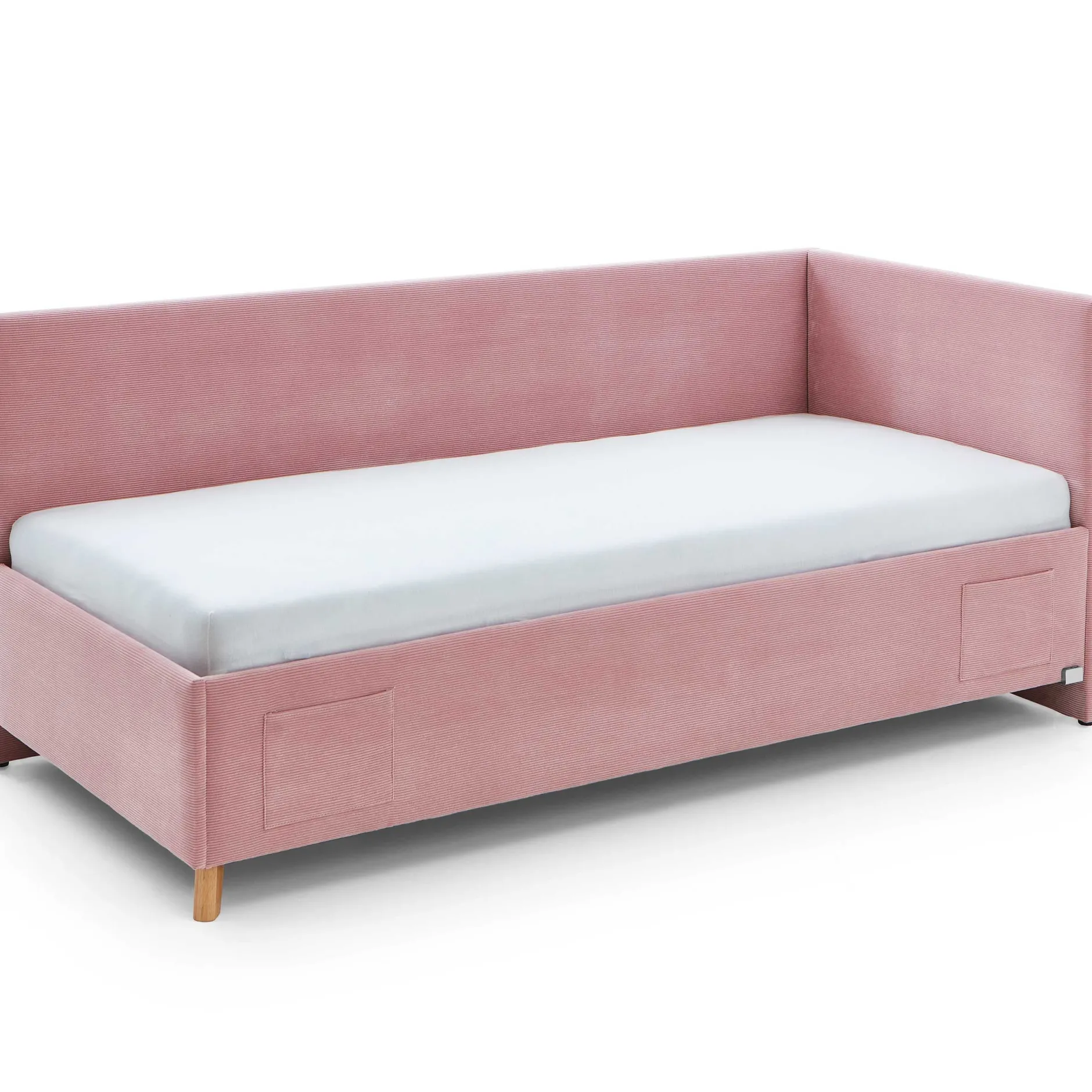 Kofferbett Cool | Mit Rückenlehne | 90 x 200 cm | Rosa Design