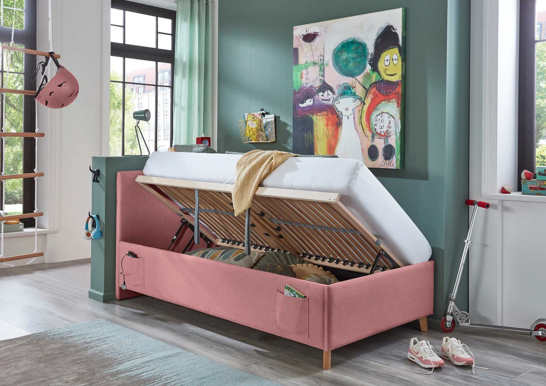 Kofferbett Cool | 140 x 200 cm | Rosa Design