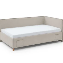 Kofferbett Ollie | Mit Rückenlehne | 90 x 200 cm | Beige Design