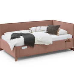 Kofferbett Ollie | Mit Rückenlehne | 90 x 200 cm | Rosa Design
