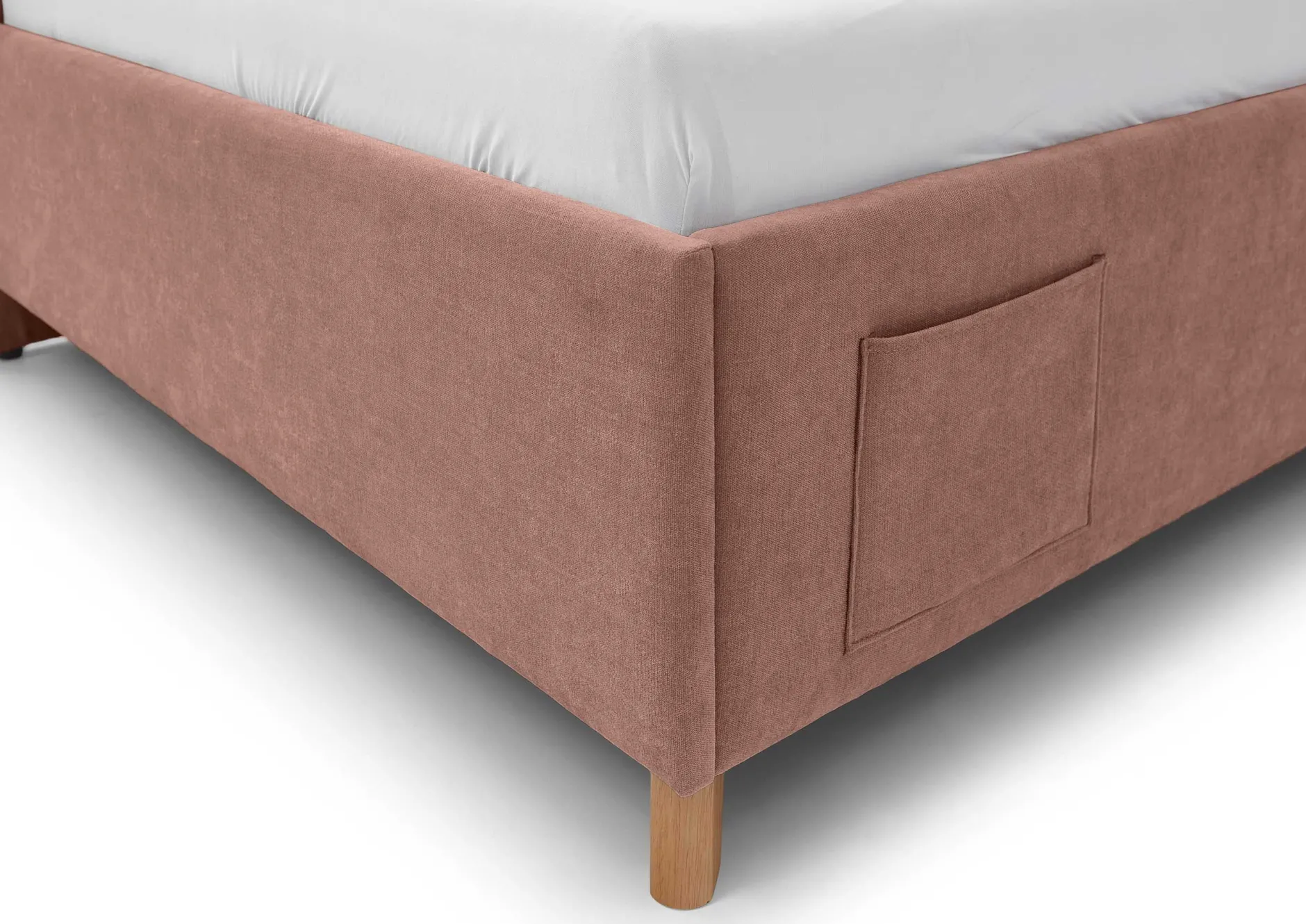 Kofferbett Ollie | Mit Rückenlehne | 90 x 200 cm | Rosa Design
