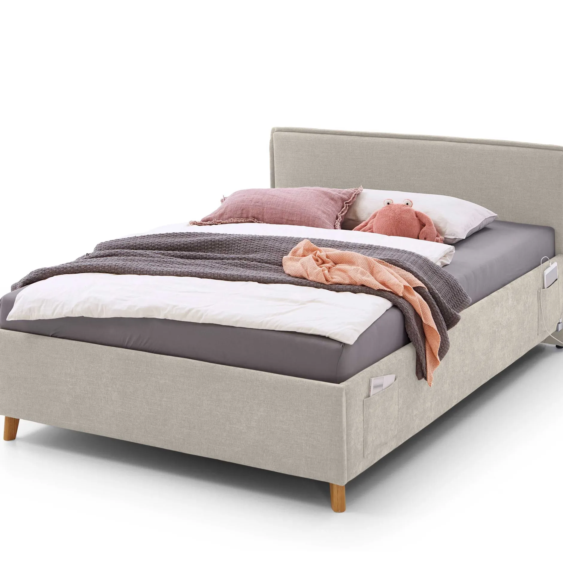 Kofferbett Ollie | 140 x 200 cm | Design Beige