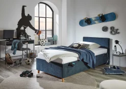 Kofferbett Ollie | 120 x 200 cm | Design Blau