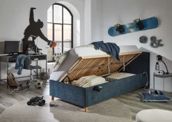 Kofferbett Ollie | 90 x 200 cm | Design Blau