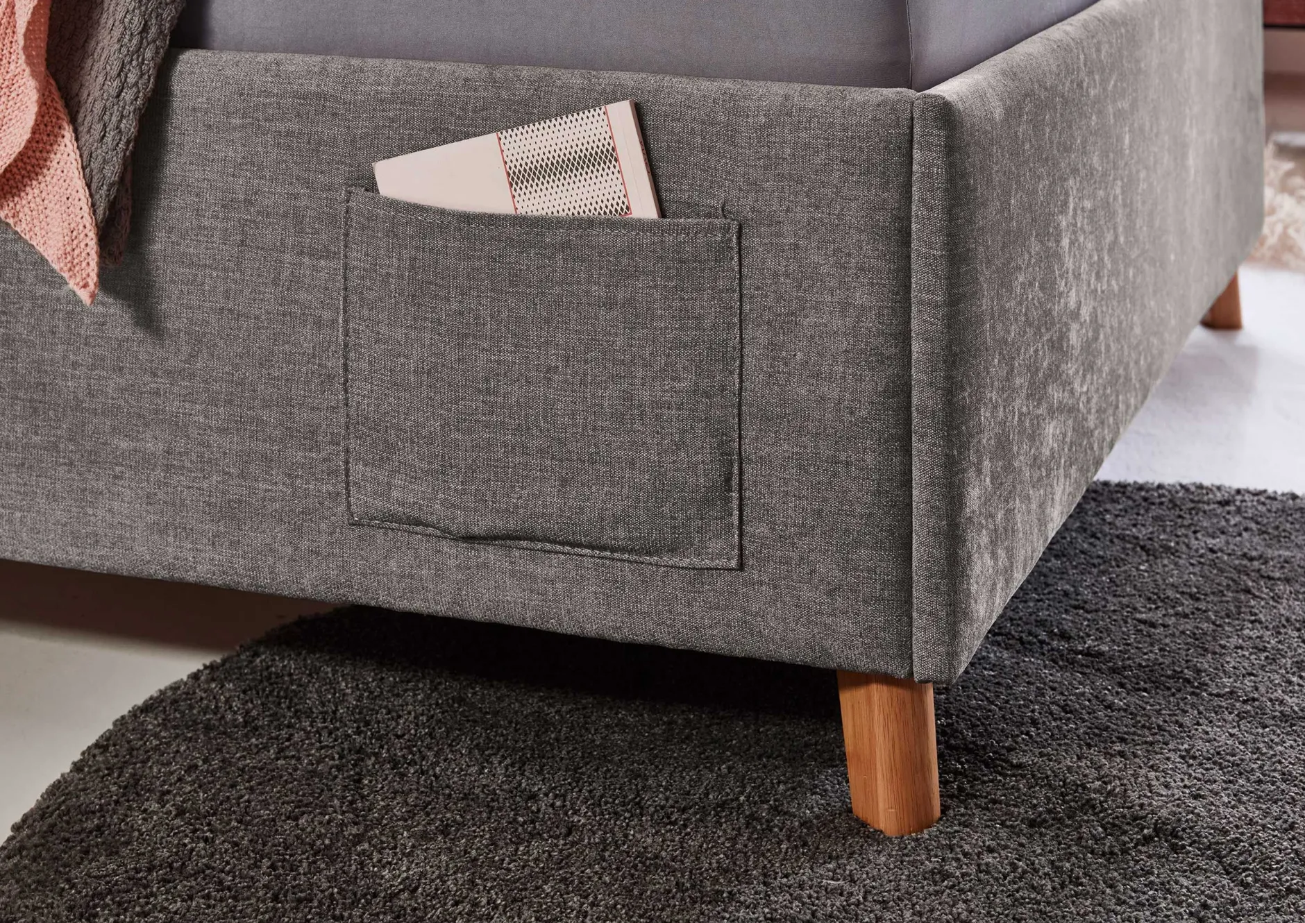 Kofferbett Ollie | 120 x 200 cm | Design Grau