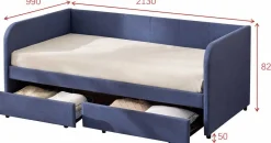 Kojenbett Spector - 90 x 200 cm - Mit Schubladen - Blau