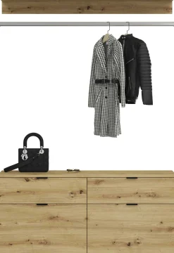 Kombination Kleiderschrank Projekt X Emob - Artisan Oak - 212x193x34 cm - Spiegel