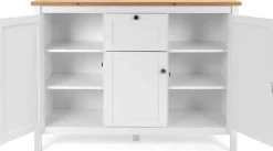 Kommode Berge 120cm 3 Türen und 1 Schublade - weiß/Eiche