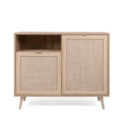 Kommode Bilal 102cm 2 Türen - Eiche/rafia