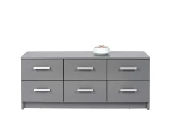 Kommode Eden 122cm 6 Schubladen - graphitgrau