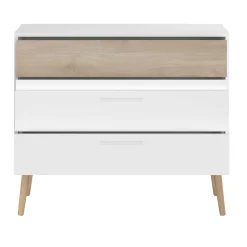 Kommode Hardy 91cm mit 3 Schubladen - Molke/Eiche