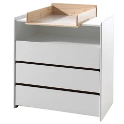 Kommode Kiddy 90x72x106cm mit Wickeltisch 3 Schubladen - weiß