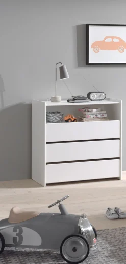 Kommode Kiddy 90x72x106cm mit Wickeltisch 3 Schubladen - weiß